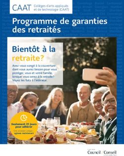 Programme de garanties des retraités - CAAT Collèges d'arts appliqués