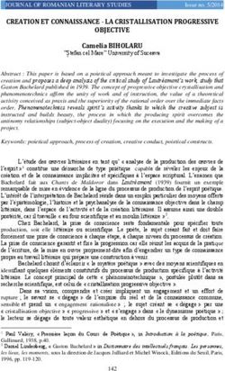 CREATION ET CONNAISSANCE - LA CRISTALLISATION PROGRESSIVE OBJECTIVE