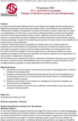 Programme 2022 SLA , dysarthrie et dysphagie. Clinique, évaluation et projet de soin orthophonique.