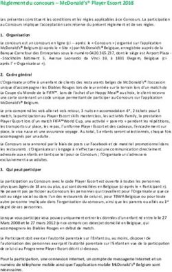 R&Egrave;GLEMENT DU CONCOURS - MCDONALD'S PLAYER ESCORT 2018