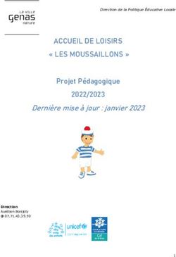 ACCUEIL DE LOISIRS " LES MOUSSAILLONS " - Projet P&eacute;dagogique 2022/2023 Derni&egrave;re mise &agrave; jour : janvier 2023 - Ville de Genas