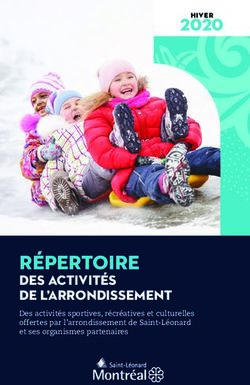 RÉPERTOIRE des activités de l'arrondissement Des activités sportives, récréatives et culturelles offertes par l'arrondissement de Saint-Léonard et ...