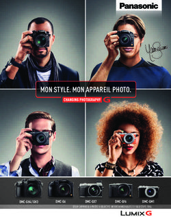 MON STYLE. MON APPAREIL PHOTO - DMC-G6 DMC-GX7