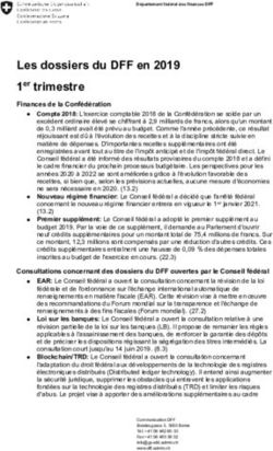 Les dossiers du DFF en 2019 1er trimestre