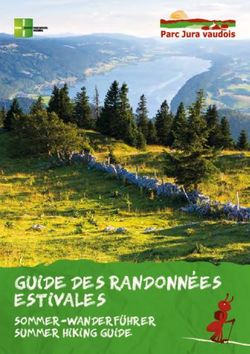 GUIDE DES RANDONNEES ESTIVALES - SOMMER-WANDERFUHRER SUMMER HIKING GUIDE - Parc Jura vaudois