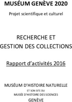 MUSÉUM GENÈVE 2020 RECHERCHE ET GESTION DES COLLECTIONS - Rapport d'activités 2016
