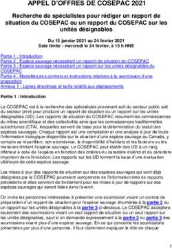 APPEL D'OFFRES DE COSEPAC 2021 - Recherche de sp&eacute;cialistes pour r&eacute;diger un rapport de situation du COSEPAC ou un rapport du COSEPAC sur les unit&eacute;s ...