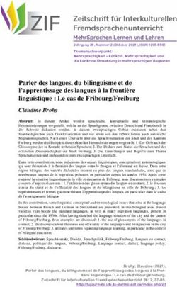 Parler des langues, du bilinguisme et de l'apprentissage des langues &agrave; la fronti&egrave;re linguistique : Le cas de Fribourg/Freiburg - Darmstadt TUjournals
