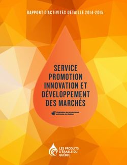 SERVICE PROMOTION INNOVATION ET DÉVELOPPEMENT DES MARCHÉS - RAPPORT D'ACTIVITÉS DÉTAILLÉ 2014-2015