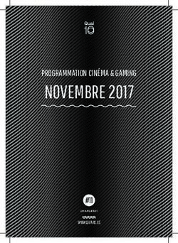 NOVEMBRE 2017 PROGRAMMATION CINÉMA & GAMING - #11 - Quai10
