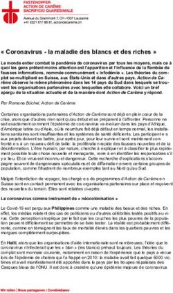" Coronavirus - la maladie des blancs et des riches " - Fastenopfer