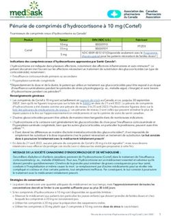P&eacute;nurie de comprim&eacute;s d'hydrocortisone &agrave; 10 mg (Cortef)