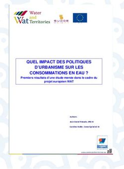 QUEL IMPACT DES POLITIQUES D'URBANISME SUR LES CONSOMMATIONS EN EAU ?