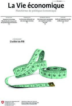 La Vie économique Plateforme de politique économique - Die Volkswirtschaft