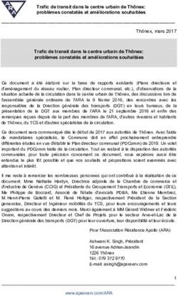 Trafic de transit dans le centre urbain de Thônex: problèmes constatés et améliorations souhaitées