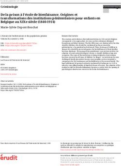 De la prison à l'école de bienfaisance. Origines et transformations des institutions pénitentiaires pour enfants en Belgique au XIXe siècle ...
