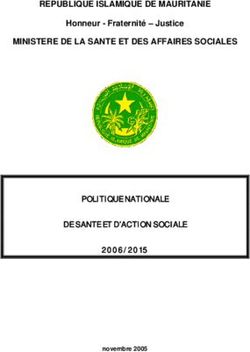 REPUBLIQUE ISLAMIQUE DE MAURITANIE MINISTERE DE LA SANTE ET DES AFFAIRES SOCIALES - POLITIQUE NATIONALE DE SANTE ET D'ACTION SOCIALE