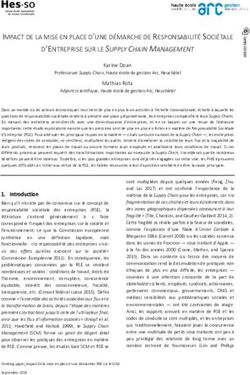 IMPACT DE LA MISE EN PLACE D'UNE D&Eacute;MARCHE DE RESPONSABILIT&Eacute; SOCI&Eacute;TALE D'ENTREPRISE SUR LE SUPPLY CHAIN MANAGEMENT - HE-Arc
