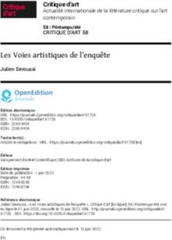 Les Voies artistiques de l'enqu&ecirc;te - Julien Seroussi - Critique d'art En ligne