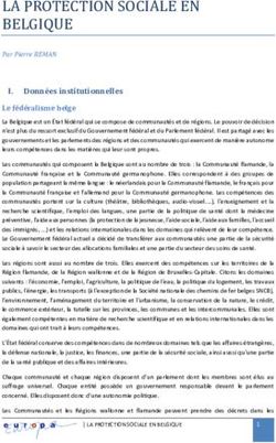 LA PROTECTION SOCIALE EN BELGIQUE - EUROPA