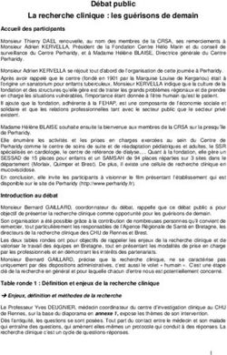 Débat public La recherche clinique : les guérisons de demain