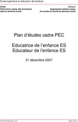 Plan d'études cadre PEC Educatrice de l'enfance ES Educateur de l'enfance ES