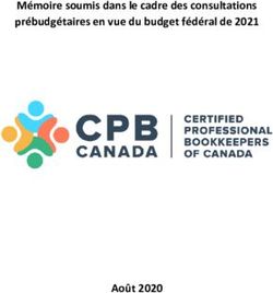 Mémoire soumis dans le cadre des consultations prébudgétaires en vue du budget fédéral de 2021 - Août 2020