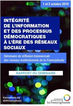 RAPPORT DU SEMINAIRE 1 - Organisation internationale de la ...
