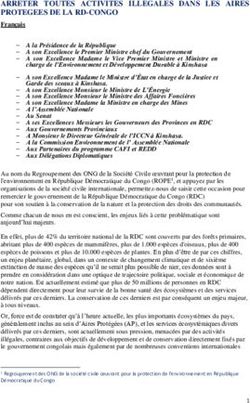 ARRETER TOUTES ACTIVITES ILLEGALES DANS LES AIRES PROTEGEES DE LA RD-CONGO