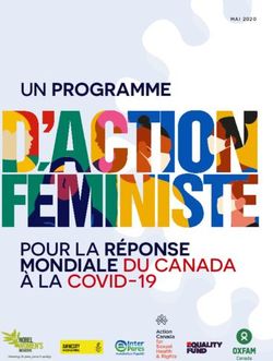 UN PROGRAMME - POUR LA RÉPONSE MONDIALE DU CANADA À LA COVID-19