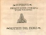 MOTTETI DEL FIORE Lyon-Florence 1532 - L'imprimerie musicale lyonnaise au XVIème siècle