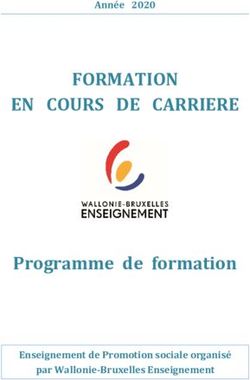 FORMATION EN COURS DE CARRIERE - Programme de formation - Année 2020 - Enseignement de Promotion sociale organisé par Wallonie-Bruxelles ...