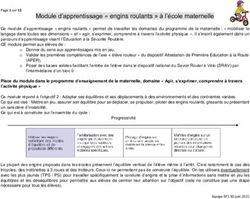 Module d'apprentissage " engins roulants " à l'école maternelle