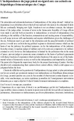 L'ind&eacute;pendance du juge p&eacute;nal eu-&eacute;gard aux cas actuels en R&eacute;publique D&eacute;mocratique du Congo