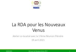 La RDA pour les Nouveaux Venus - Atelier co-localis&eacute; avec la 17&egrave;me R&eacute;union Pl&eacute;ni&egrave;re 19 avril 2021 - Research Data Alliance