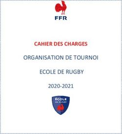 ORGANISATION DE TOURNOI ECOLE DE RUGBY - CAHIER DES CHARGES 2020-2021 - FFR