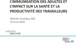 L'IMMUNISATION DES ADULTES ET L'IMPACT SUR LA SANTÉ ET LA PRODUCTIVITÉ DES TRAVAILLEURS - Michèle Tremblay, MD 13 mars 2018