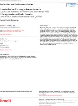 Les &eacute;tudes sur l'ethnogen&egrave;se au Canada Enjeux et horizons de recherche pour le Qu&eacute;bec Ethnogenesis Studies in Canada Issues and Research Horizons ...