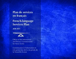 Plan de services en français French-language Services Plan - 2020-2021 Office of the Information and Privacy Commissioner for Nova Scotia