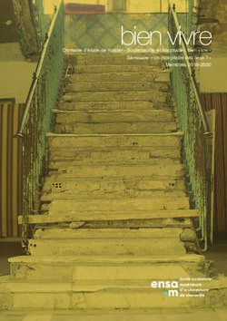 Bien vivre Domaine d'étude de master " Soutenabilité et hospitalité : bien vivre " Séminaire " (In-)hospitalité des lieux ? " Mémoires 2019-2020 ...