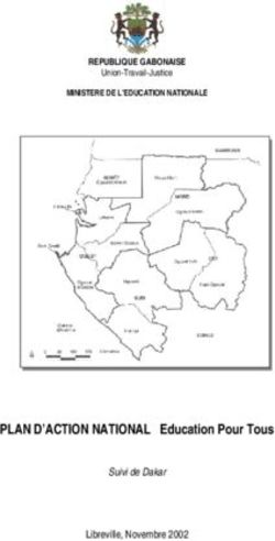 PLAN D'ACTION NATIONAL Education Pour Tous - REPUBLIQUE GABONAISE MINISTERE DE L'EDUCATION NATIONALE