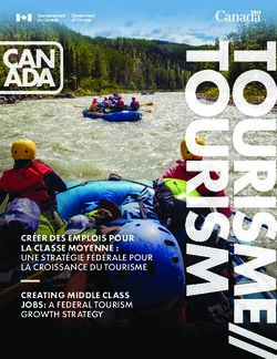CRÉER DES EMPLOIS POUR LA CLASSE MOYENNE : UNE STRATÉGIE FÉDÉRALE POUR LA CROISSANCE DU TOURISME CREATING MIDDLE CLASS JOBS: A FEDERAL TOURISM ...