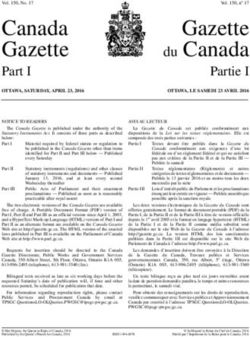 Canada Gazette Part I - Gazette du Canada