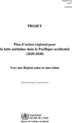 PROJET Plan d'action régional pour la lutte antitabac dans le Pacifique occidental (2020-2030) Vers une Région saine et sans tabac