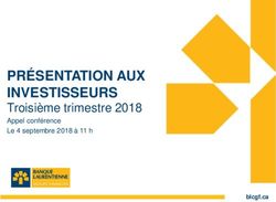 PRÉSENTATION AUX INVESTISSEURS - Troisième trimestre 2018 Appel conférence Le 4 septembre 2018 à 11 h - Laurentian Bank