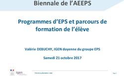Biennale de l'AEEPS Programmes d'EPS et parcours de formation de l'élève - Valérie DEBUCHY, IGEN doyenne du groupe EPS