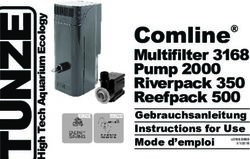 Comline Multifilter 3168 Pump 2000 Riverpack 350 Reefpack 500 Gebrauchsanleitung Instructions for Use Mode d'emploi - Tunze