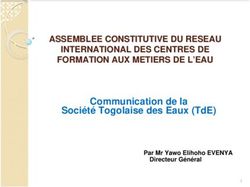 COMMUNICATION DE LA SOCI&Eacute;T&Eacute; TOGOLAISE DES EAUX (TDE) - RICFME