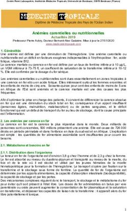 Anémies carentielles ou nutritionnelles - Médecine tropicale