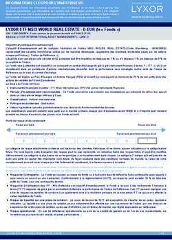 INFORMATIONS CLES POUR L'INVESTISSEUR